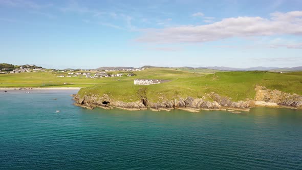 Aerial of the Beautiful Coast at Downings County Donegal  Ireland