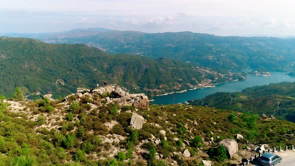 Majestic Mountain Nature Scene Aerial View