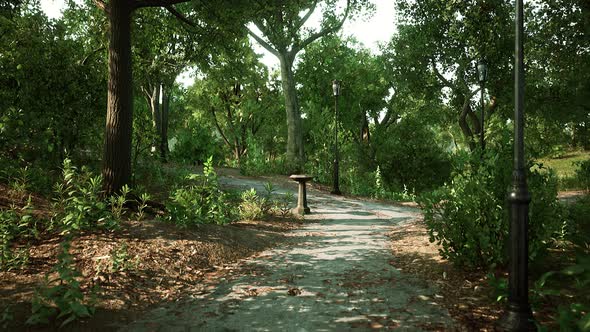 Empty Closed Park As Prevention From Coronavirus Covid19 Disease