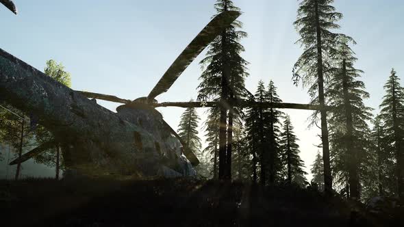 Old Rusted Military Helicopter alt