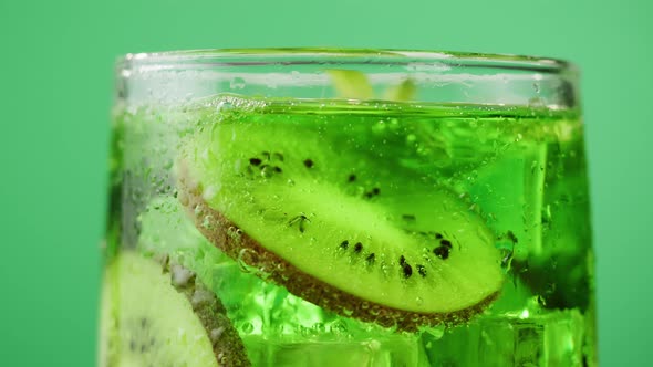 Kiwi Lemonade on Green Background