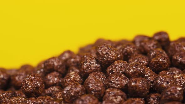 Breakfast Cereals in the Form of Chocolate Corn Balls.