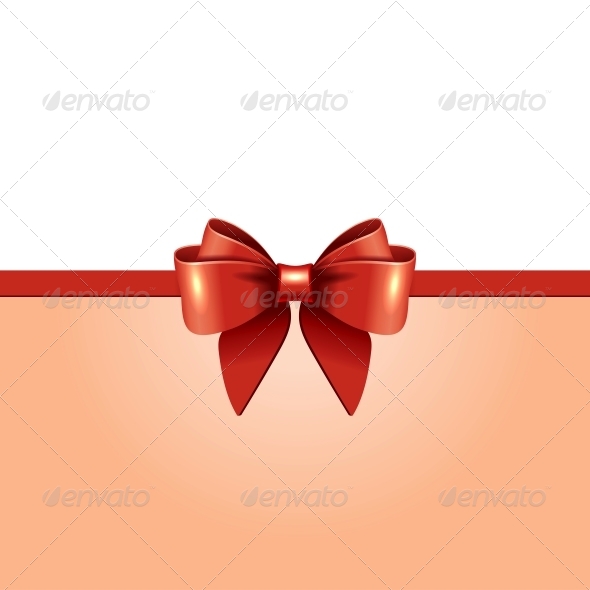 Greeting Card with Red Bow