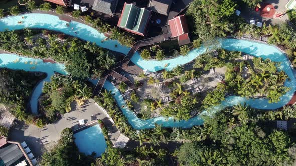 River in Siam Park seen from above, Tenerife, Canary Islands, Spain