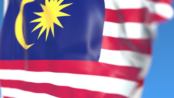 Flying National Flag of Malaysia