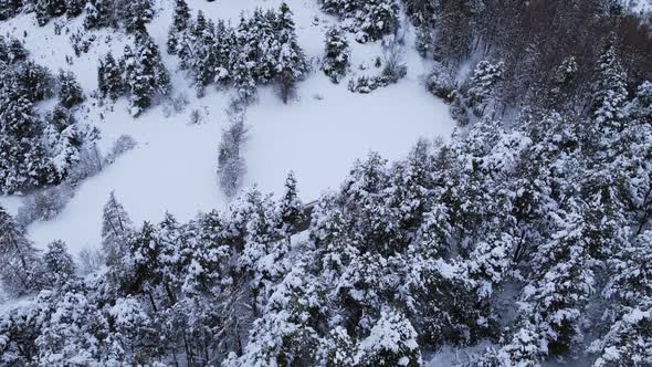 Winter landscape, beautiful aerial views