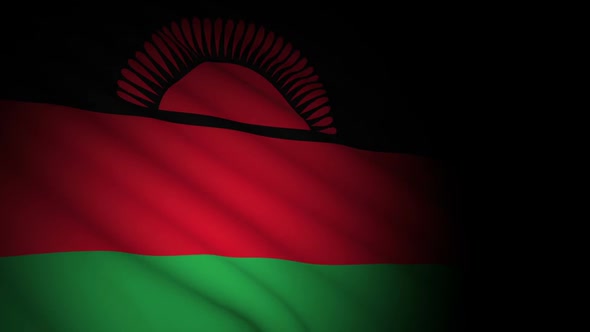 Malawi Flag Blowing in Wind