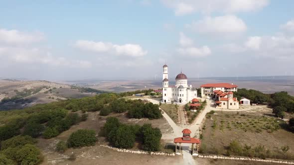 Aerial View Of Monastery Cave Of St. Ioan Casian, Romania