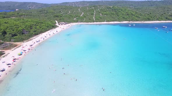 Flying over Dalmatian paradise island