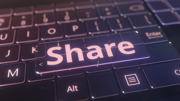 Futuristic Computer Keyboard and Transparent Share Key alt