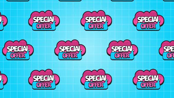 Special Offer Comic Sticker Animation Background