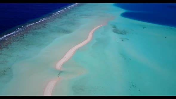Aerial drone view landscape of marine bay beach time by blue lagoon with white sand background of a 