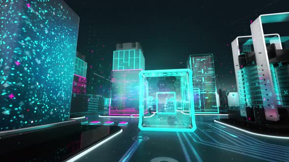 Enter The Metaverse with Digital Technology Hitech Concept