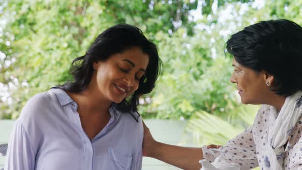 Mother and daughter interacting with each other 4k