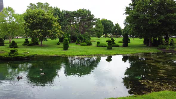 Topiary Park in Columbus, Ohio's, officially the Topiary Garden at Old Deaf School Park, depicts fig