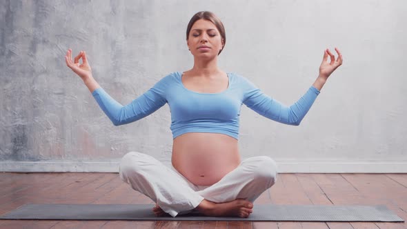 Young pregnant woman is resting at home and expecting a baby.