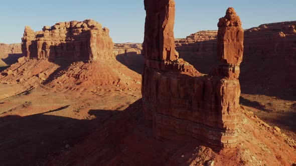 Aerial shot of the amazing rock formations on southern Utah.