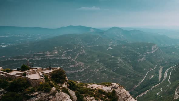 Timelapse Timelapse Of Montserrat Mountains Near Barcelona In Catalonia Spain