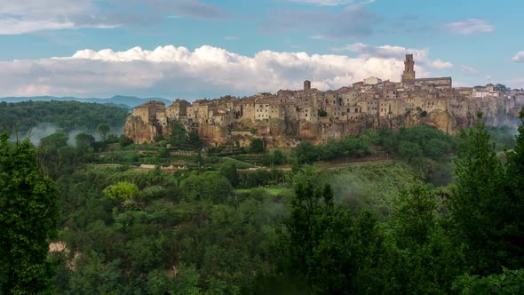 Time Lapse of Pitigliano old town in Italy