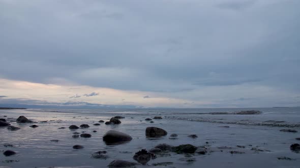 zoom out to wide shot of beautiful beach landscape