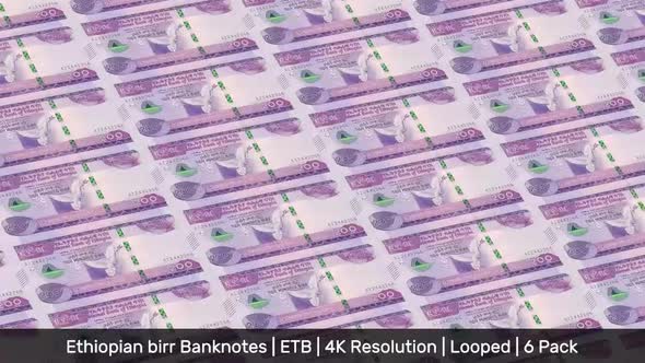 Ethiopia Banknotes Money / Ethiopian birr / Currency Br / ETB/ | 6 Pack | - 4K