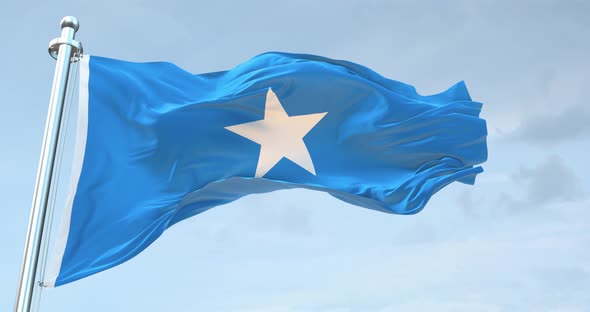 Somalias Flag Waving Loop  4 K
