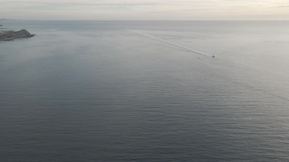 Flight Above the Pacific Ocean Coast