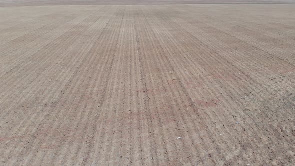 A summer drought ravaged farm field in Northern Texas.