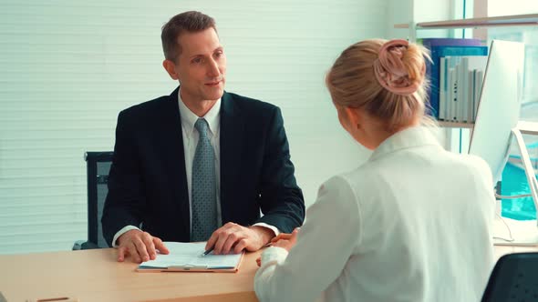 Job Seeker in Job Interview Meeting with Manager