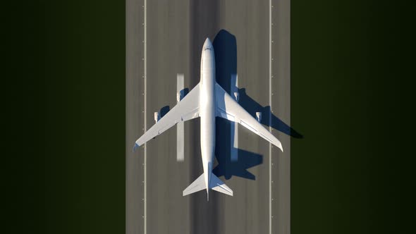 Satellite View of Taking off Airplane