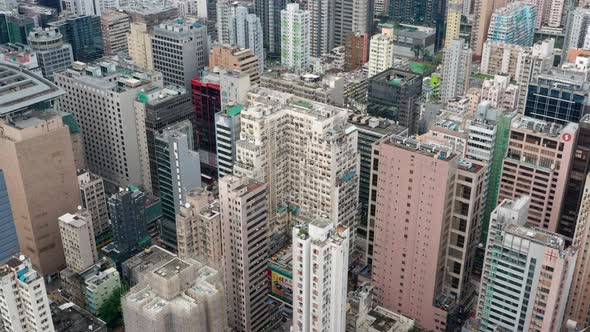 Top view of Hong Kong city