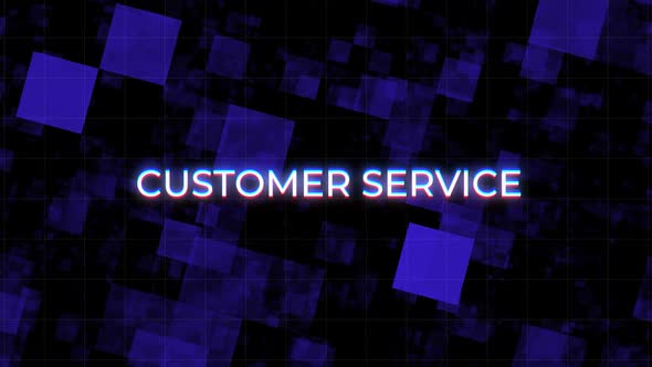 Customer Service Digital Glitch Text Background