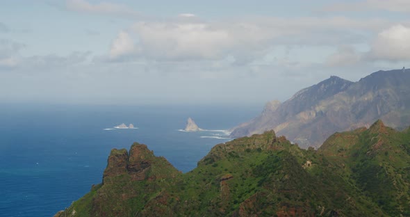 Range of Mountain Peaks in Anaga National Park Tenerife Canary Islands Spain