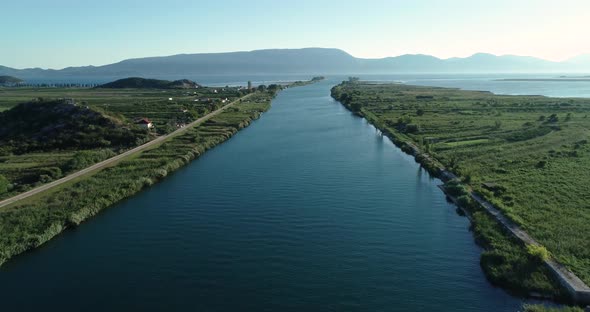 Aerial view of Bacina fresh water lakes.