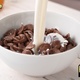 Pouring Milk into Bowl with Cocoa Shell-Shaped Cereals - VideoHive Item for Sale