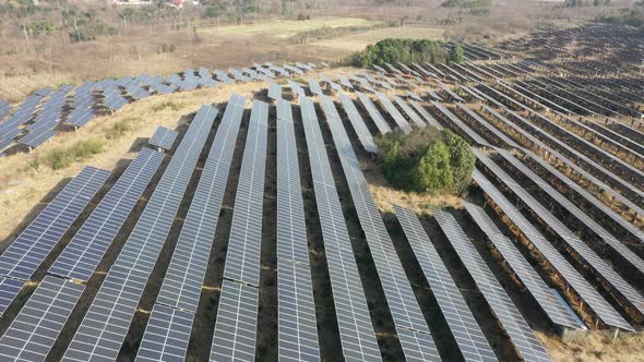 Solar power station in montain