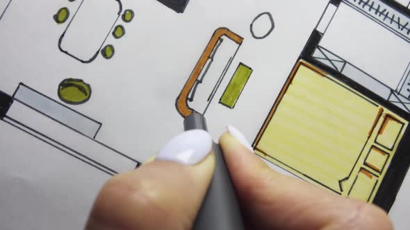 Drawing Architectural Interior Design Sketch alt