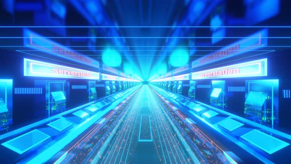 High Tech Neon Tunnel Background VJ Loop