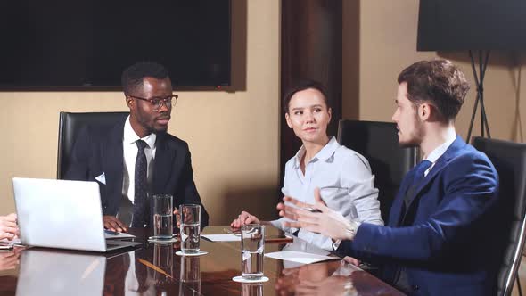 Corporate Business Team and Manager in a Meeting.