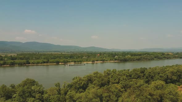 High altitude areial footage from the Danube river and its environment.
