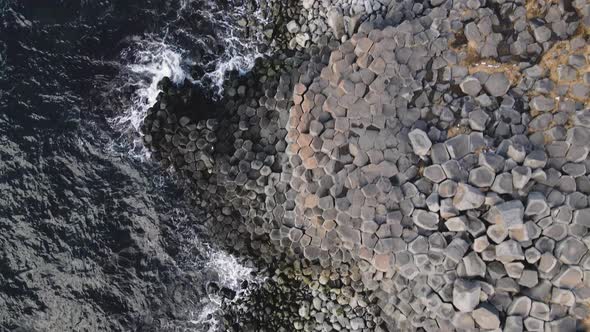 Basalt rocks in North Iceland at sea