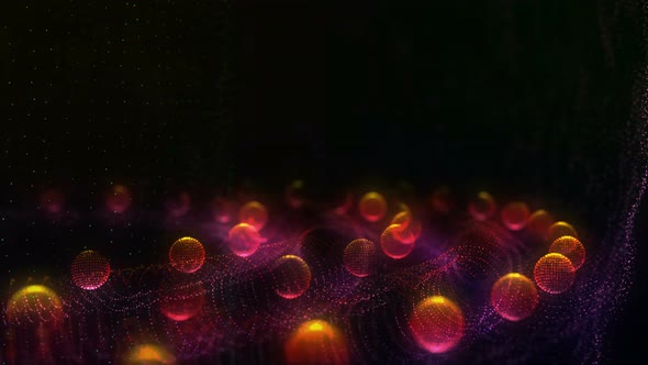 Abstract Particles From Rotate Plate And Balls Purple Red