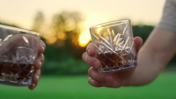 Friends Toast Glasses Outdoors