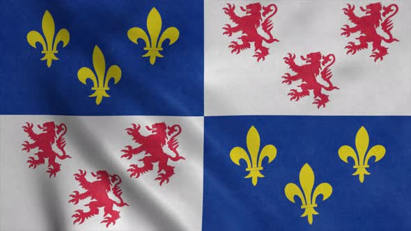 Picardie Flag France Waving in the Wind Background