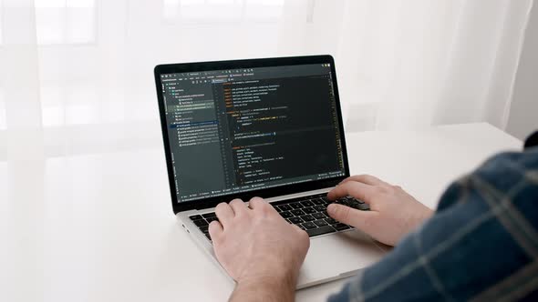 Coding on the Screen HTML Encoding and Programming on a Laptop Screen Developer Web Development