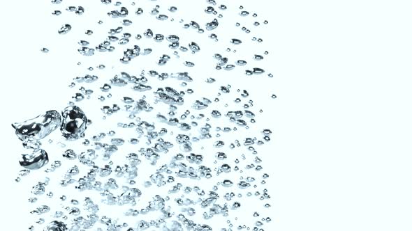 Super Slow Motion Shot of Water Bubbles at 1000Fps