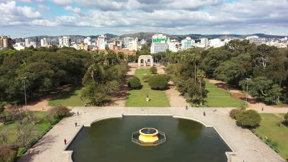 Porto Alegre Brazil. Brazilian city skyline landmark. Buildings at downtown city