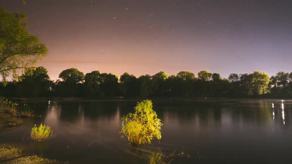 Night Sky Above River