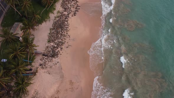 Traditional Sri Lankan Fishing Boats on Ocean Beach