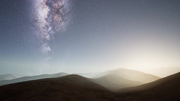 Milky Way Stars Above Desert Mountains